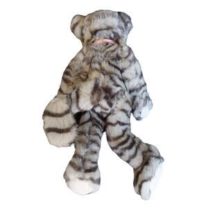 T.C. Dawson Brown Striped Cat Plush Stuffed Animal Toy with Bow 12" Cute Gift